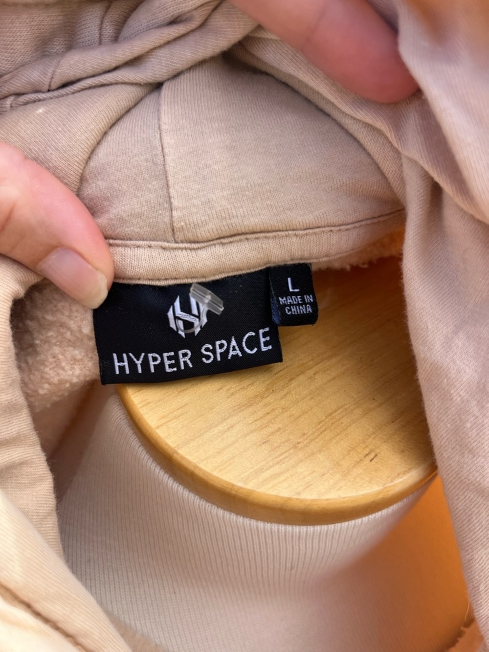 NASA Hyper Space Large Beige Men's Pullover Hoodie - Picture 5 of 6